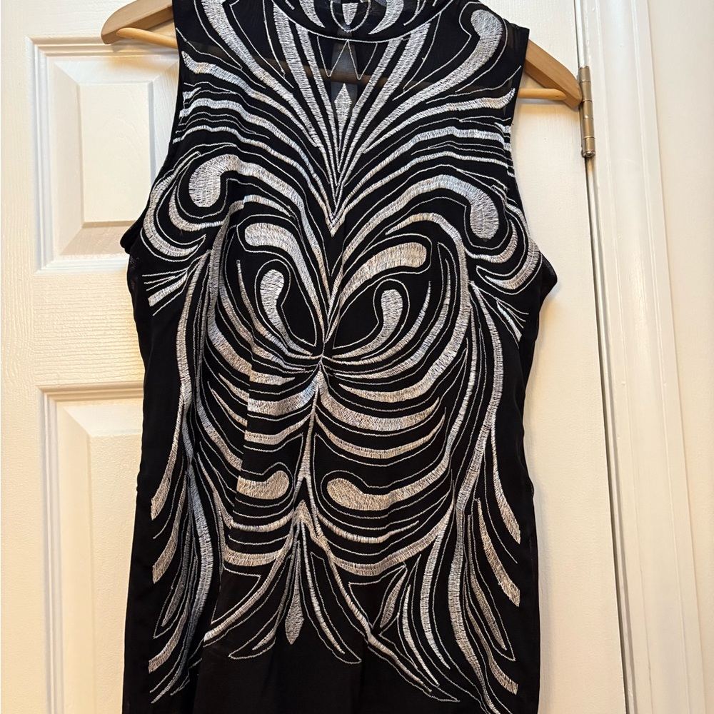 Elegant Black and Silver Women's Top